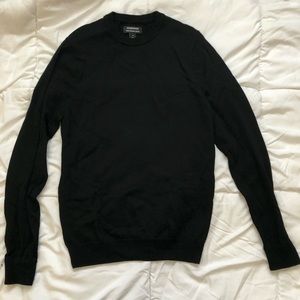 Nordstrom Crew Neck Washable Merino Wool Sweater in Black Size Medium NEW